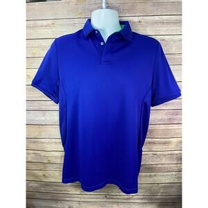 RLX Ralph Lauren Polo Shirt Small Blue Green Accents Performance Golf Activewear